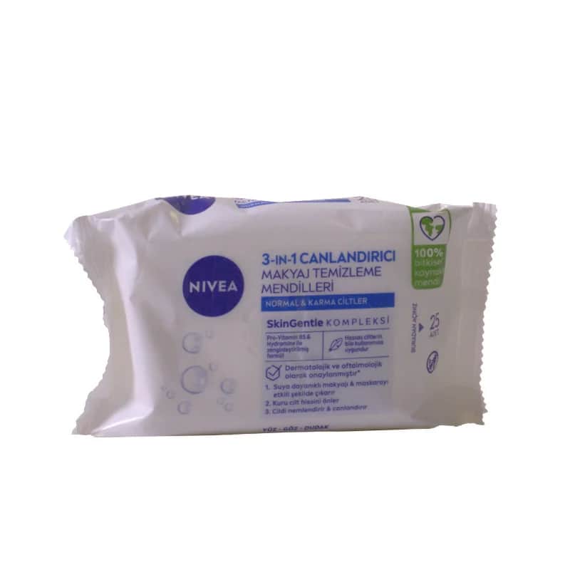 NIVEA مناديل نيفيا لإزالة المكياج ٢٥ منديل (للوجه والعينين والبشرة العادية)