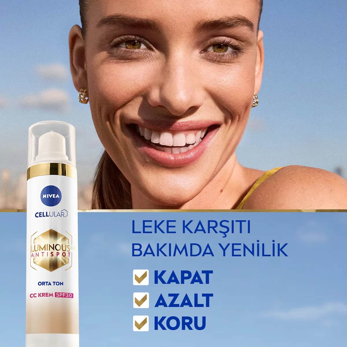 NIVEA كريم نيفيا لومينوس 630 المضاد للبقع الداكنة سي سي للوجه بعامل حماية من الشمس 30، لون متوسط، 40 مل