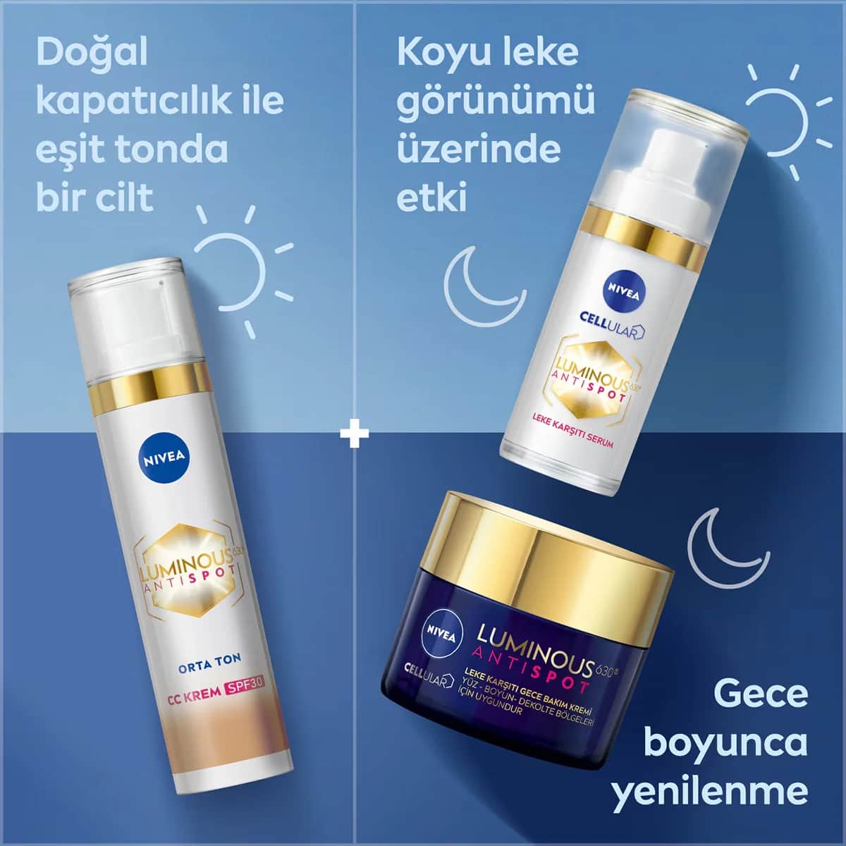 NIVEA كريم نيفيا لومينوس 630 المضاد للبقع الداكنة سي سي للوجه بعامل حماية من الشمس 30، لون متوسط، 40 مل