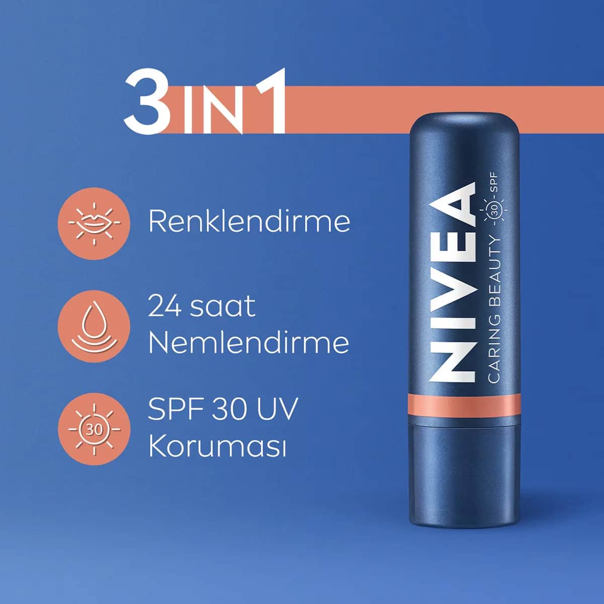 NIVEA كريم العناية بالشفاه من نيفيا كارينغ بيوتي نود بعامل حماية من الشمس 30، 4.8 غرام