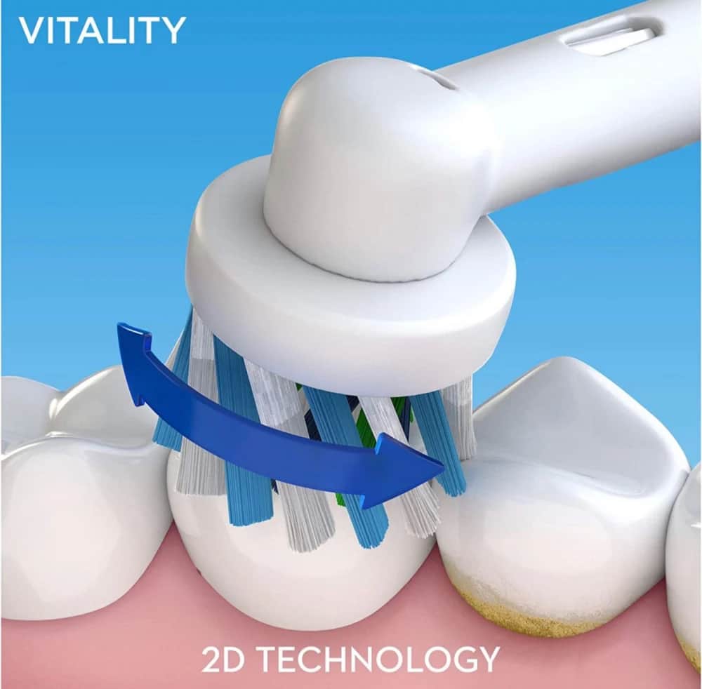Oral-B فرشاة أسنان كهربائية فيتاليتي كروس اكشن مؤقت رباعي من اورال بي اسود