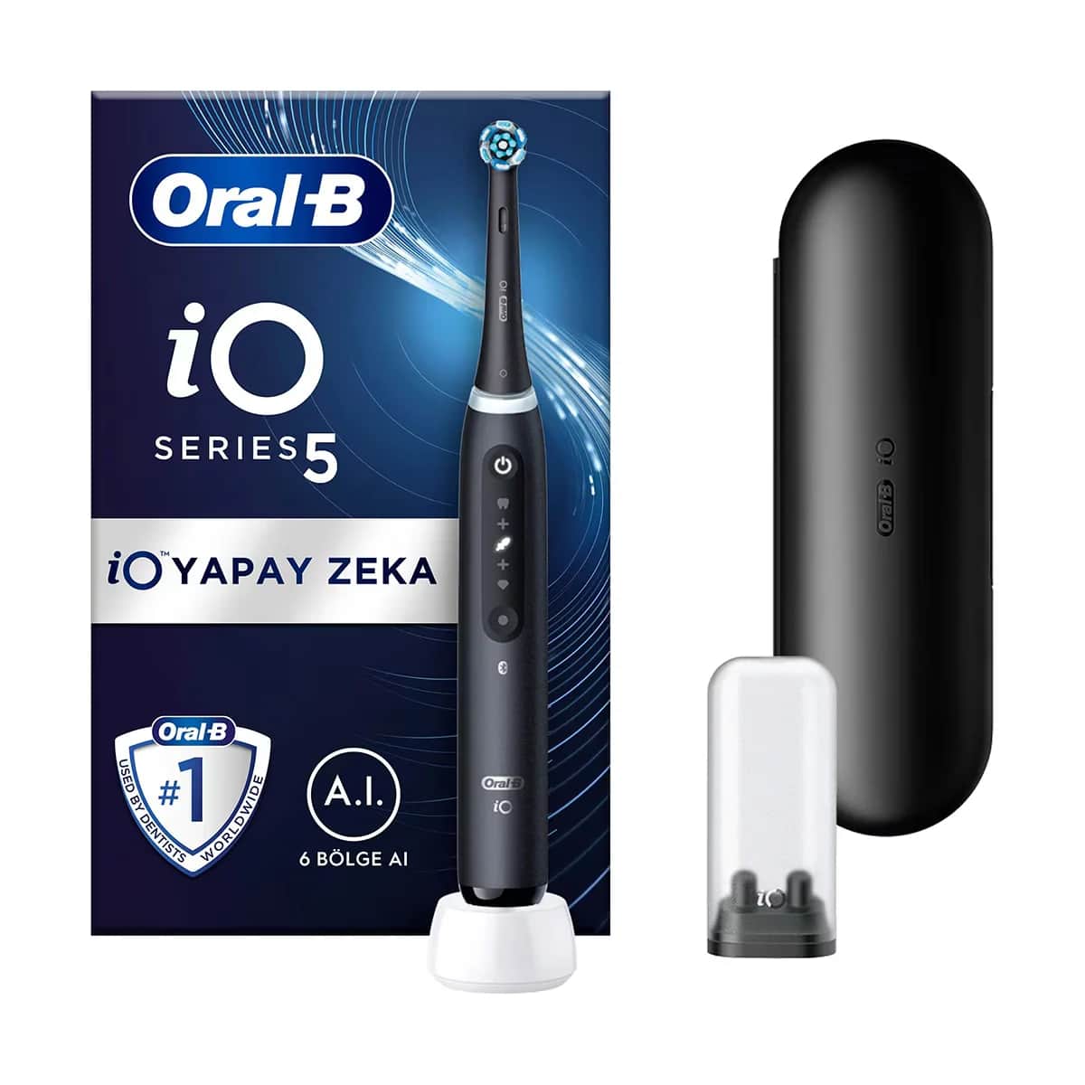 فرشاة أسنان قابلة للشحن باللون الأسود من أورال-بي Io5 Oral-B