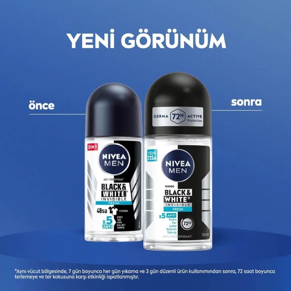 NIVEA نيفيا للرجال إنفيزيبل بلاك-وايت فريش رول أون 50 مل