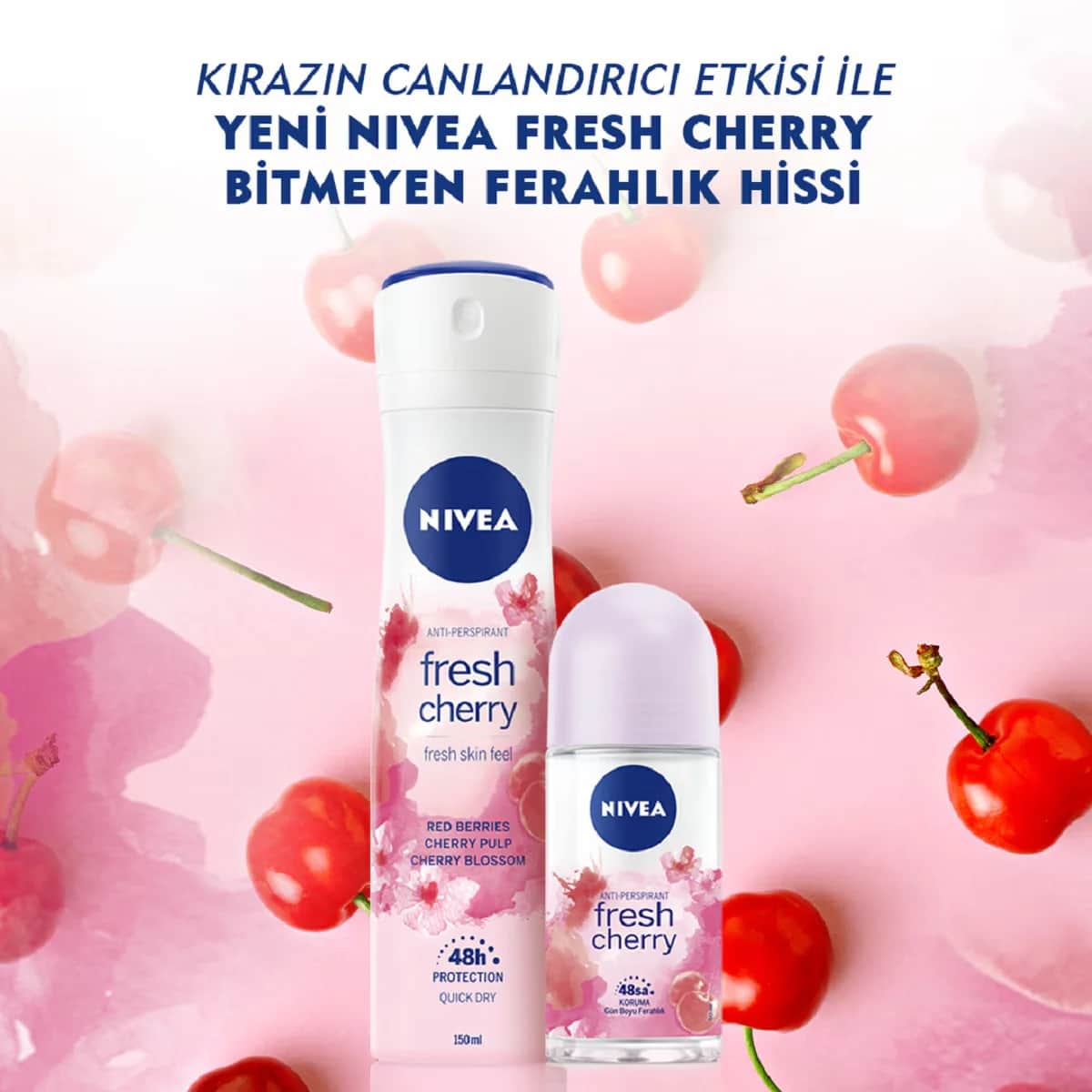NIVEA نيفيا مزيل عرق رول اون برائحة الكرز المنعش للنساء 50 مل