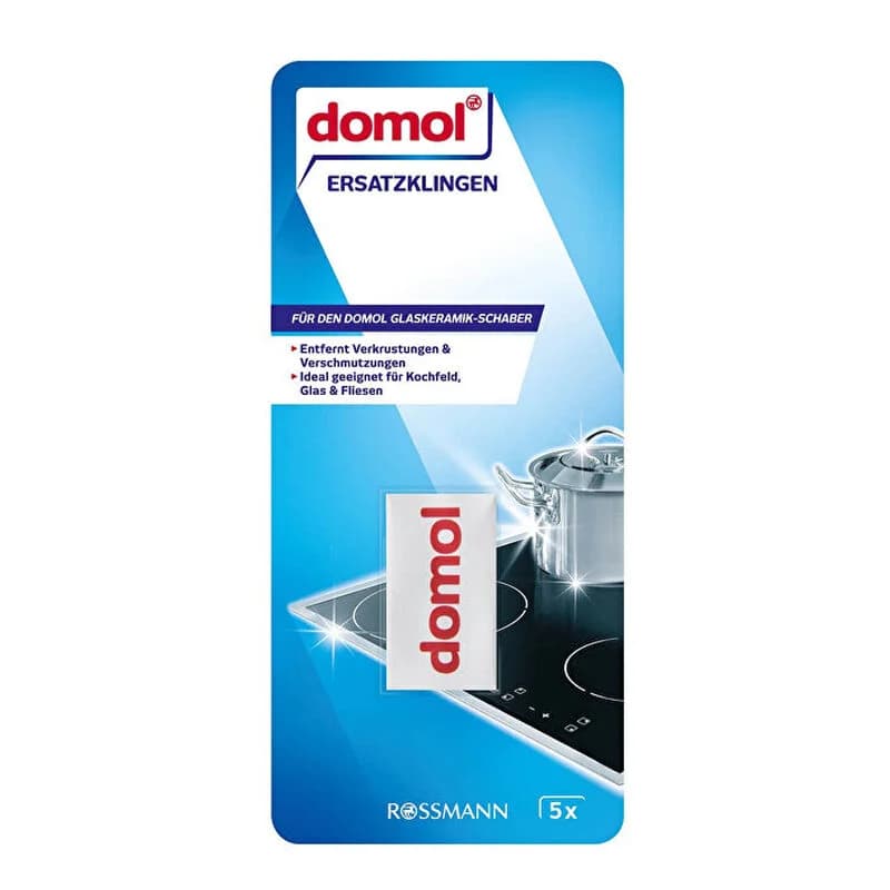 Domol شفرة مجرفة تنظيف الزجاج والسيراميك والبلاط من دومول، رأس احتياطي، 5 قطع