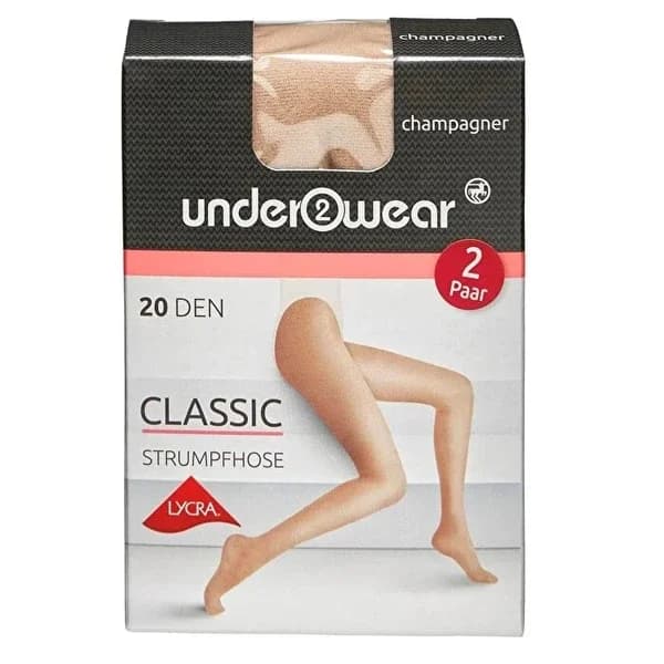 Underwear ملابس داخلية ضيقة من الليكرا، جوارب رفيعة، مقاس 20 دن، لون الشمبانيا، 40/42