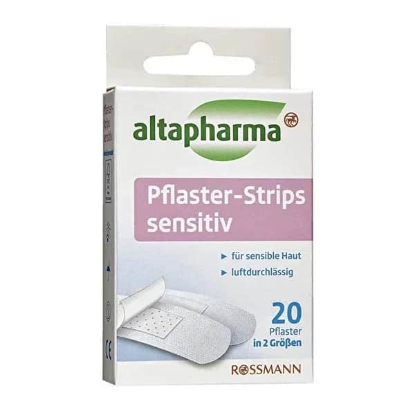 Altapharma ضمادة ألتا فارما للبشرة الحساسة، 20 قطعة بمقاسين مختلفين