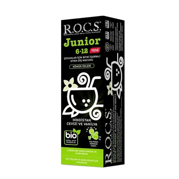 Rocs معجون أسنان روكس جونيور بلاك بمحتوى نباتي 60 مل