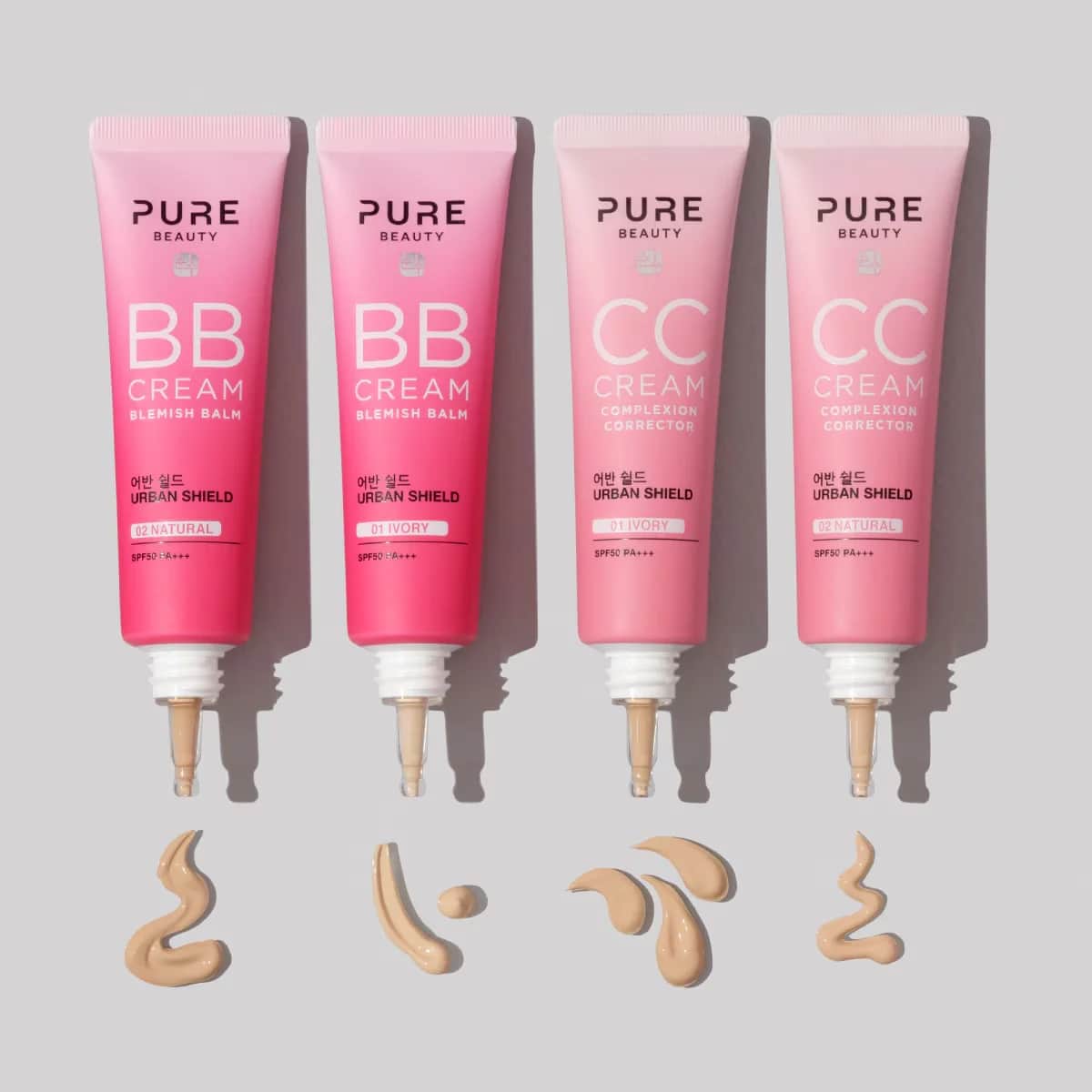 كريم سي سي SPF50 PA+++ طبيعي 30 مل من بيور بيوتي Pure Beauty