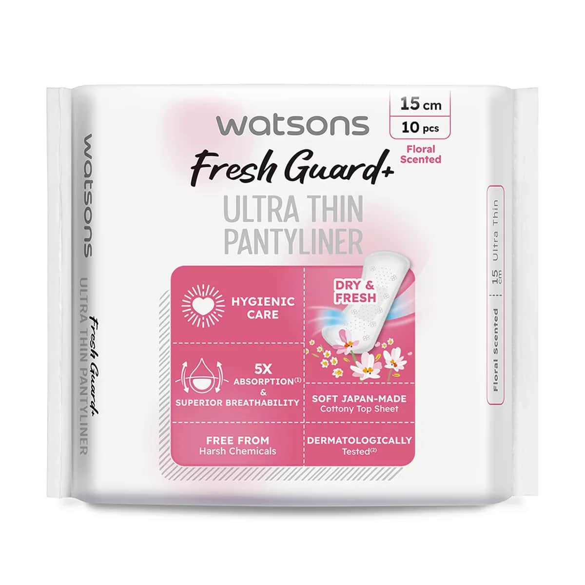 Watsons فوط واتسونز اليومية الرقيقة جدًا برائحة الزهور، عبوة من 10 قطع