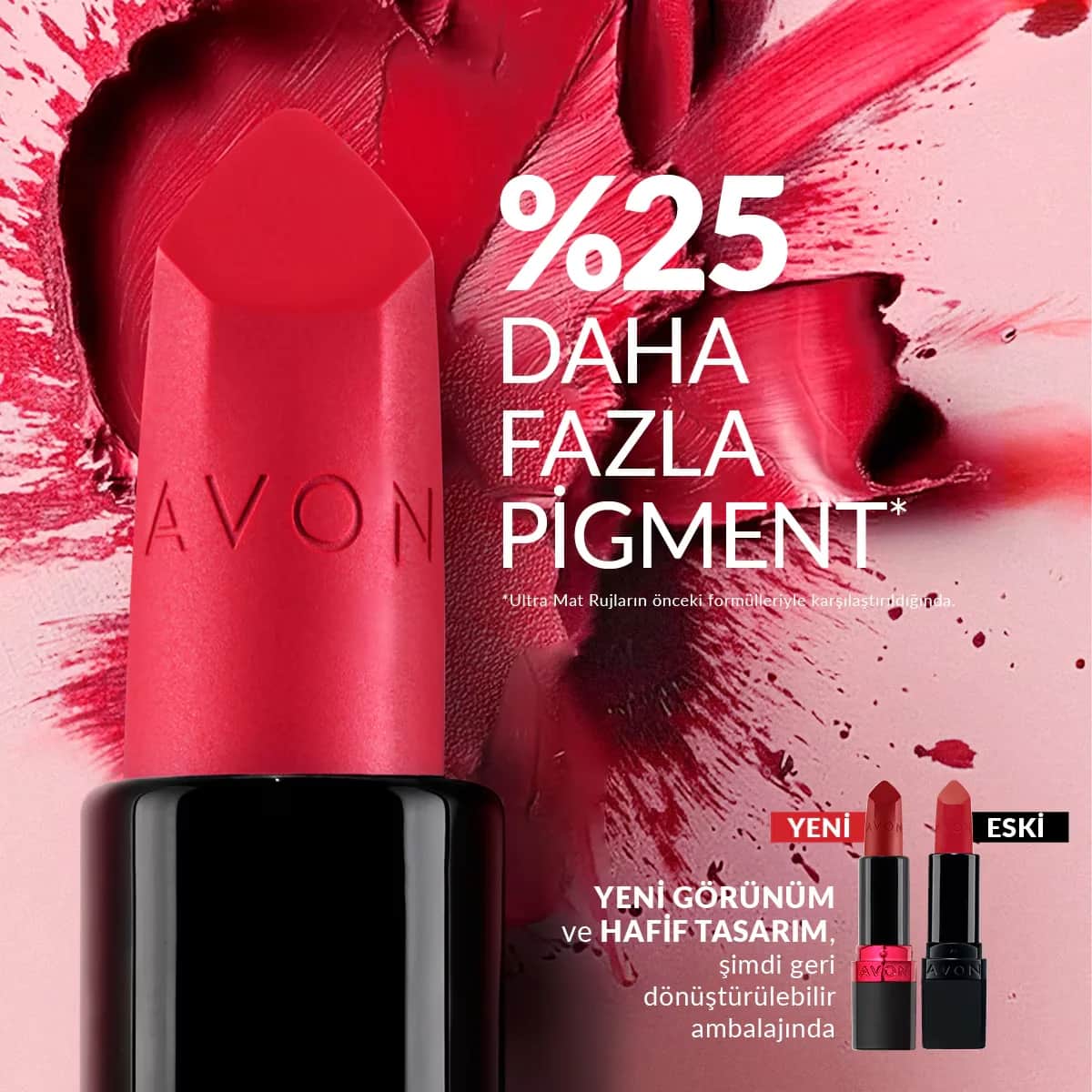 Avon أحمر شفاه أفون ألترا ماتيه وردي نقي