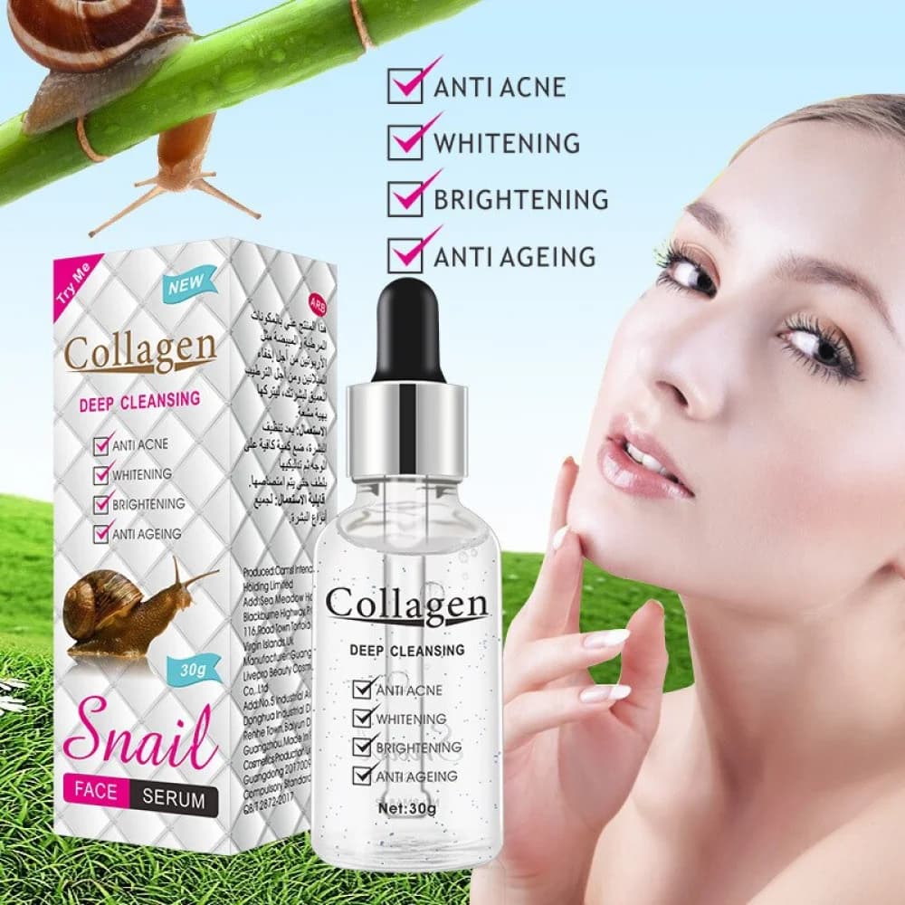Cosmetic Solution سيروم الكولاجين والحلزون للتنظيف العميق للوجه بالحلزون من كوزماتك سوليوشن 30 جرام