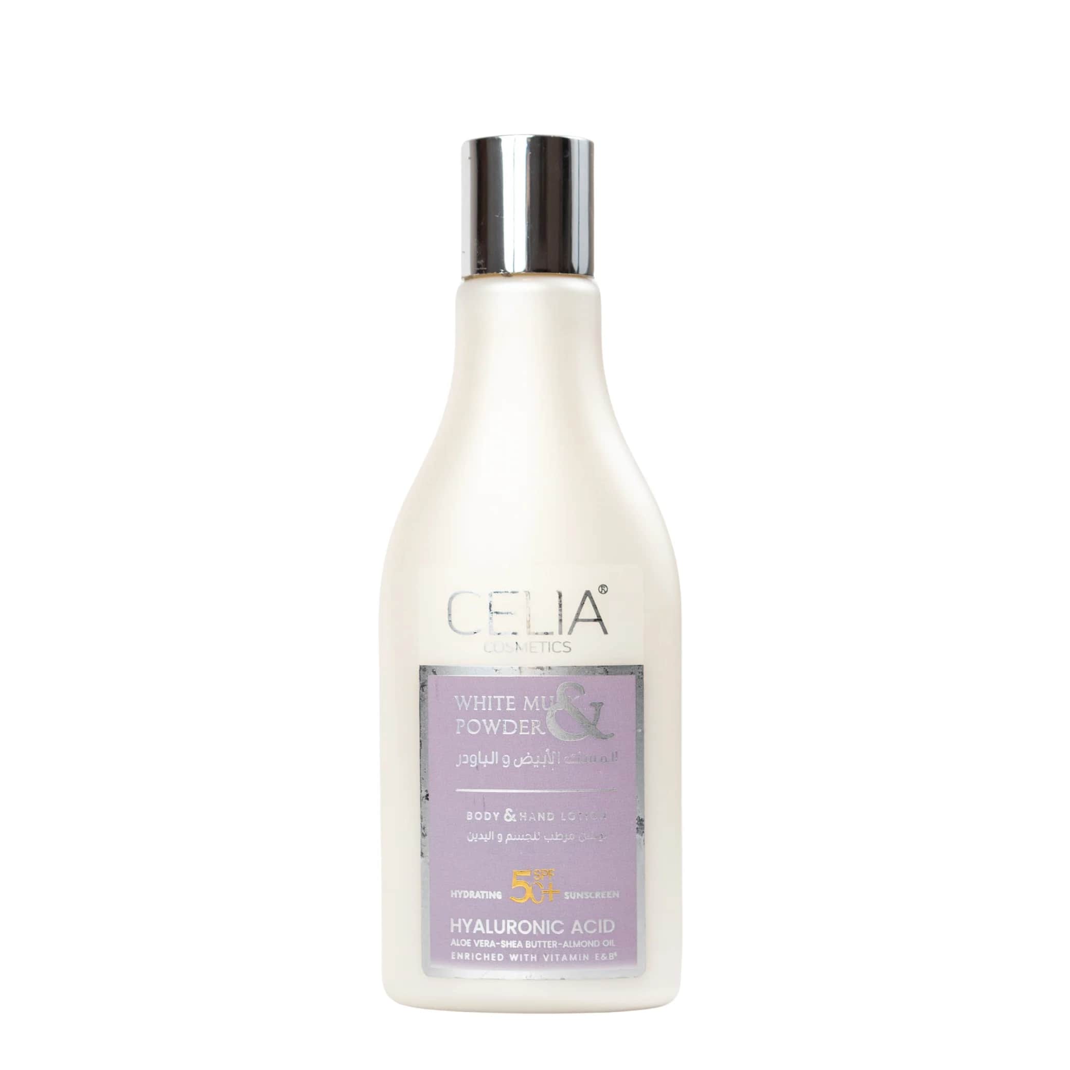 Musk And Powder Lotion That Moisturizes And Protects From The Sun With Spf 50 from Celia