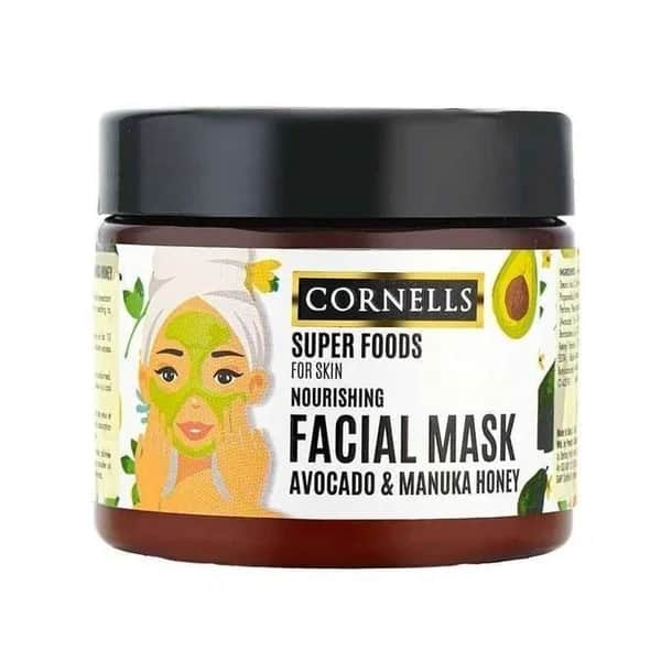 Cornells superfoods ماسك للوجه مجدد للبشرة بخلاصة الأفوكادو و عسل المانوكا كورنيلز