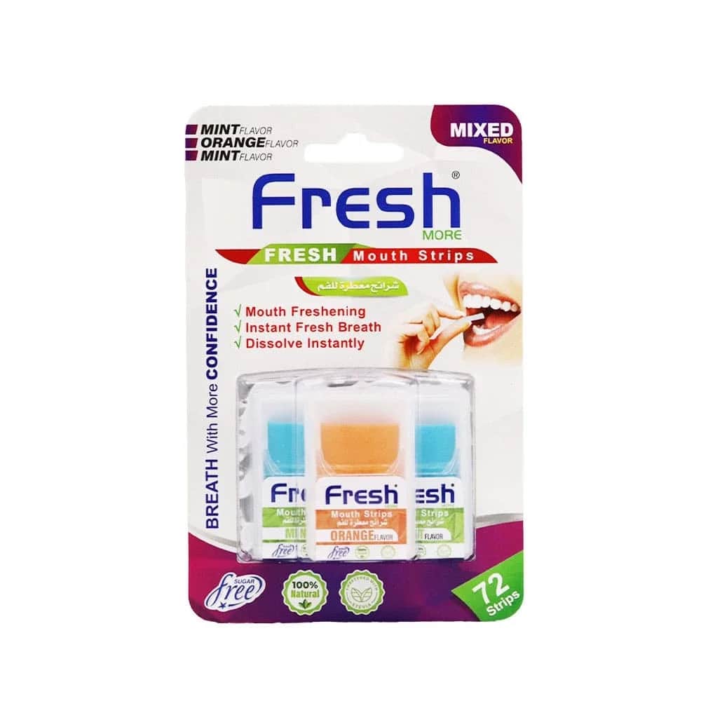 Fresh شرائح معطرة للفم مور بنكهة النعناع والبرتقال من فريش 72 شريحة