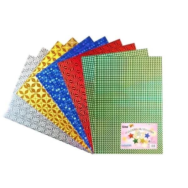 Lino كرتون لينو هولوجرام 5 ألوان 10 قطع (23 × 33 سم)