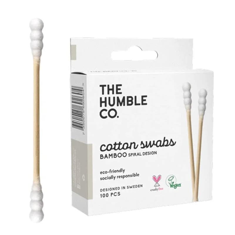 Humble Brush أعواد قطنية من الخيزران من شركة هامبل كو، لون أبيض، 100 قطعة