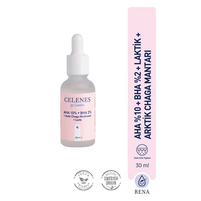 سيلينز AHA + BHA + لاكتين + فطر تشاجا القطبي 30 مل Celenes