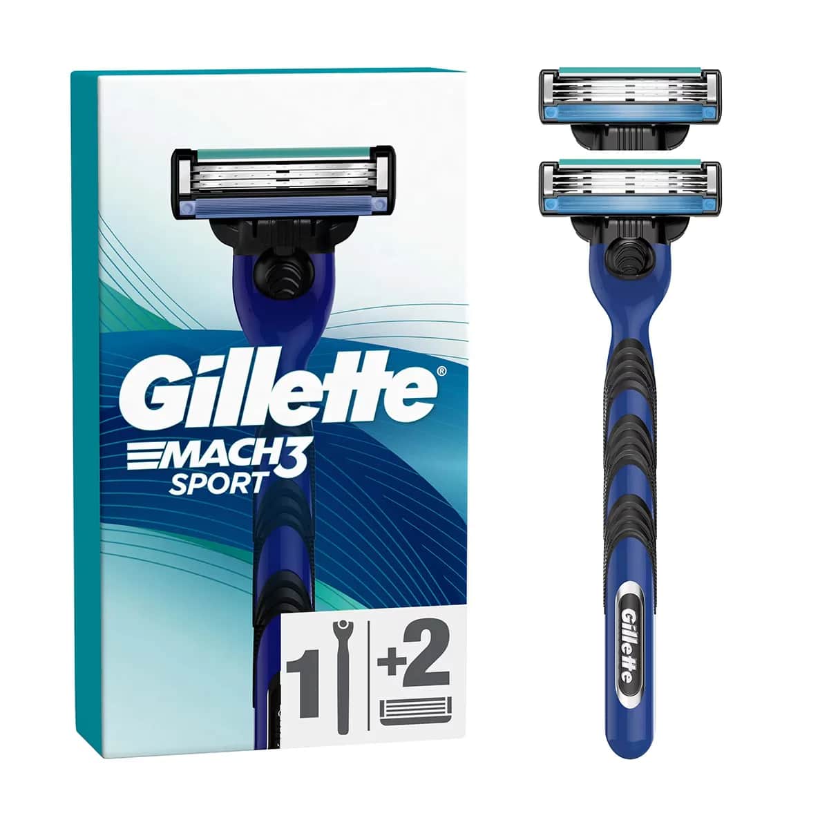 Gillette ماكينة حلاقة جيليت ماك 3 + شفرة حلاقة احتياطية عبوة من قطعتين