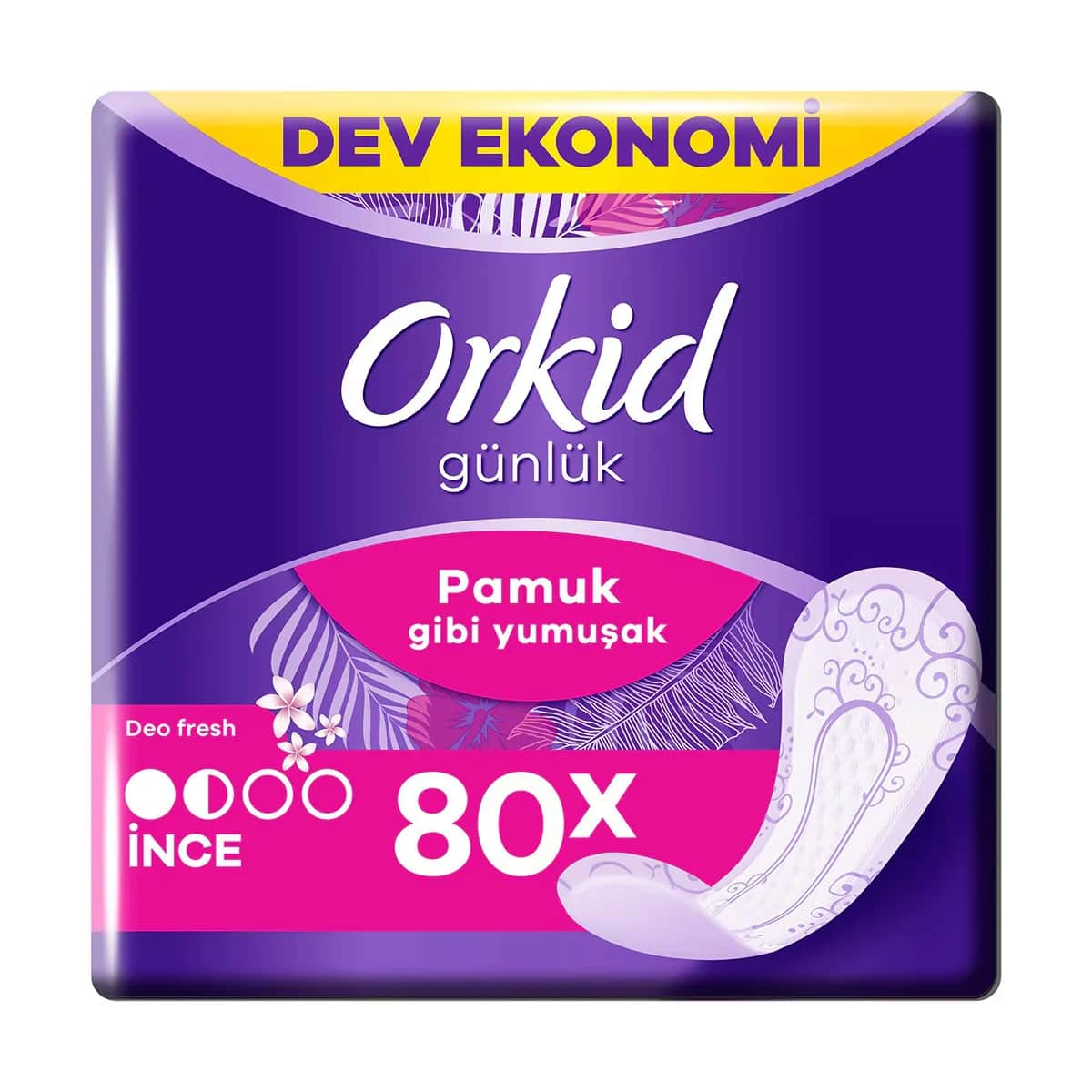 Orkid أوركيد ليف قطنية يومية مزيلة للعرق عبوة اقتصادية عملاقة 80 قطعة