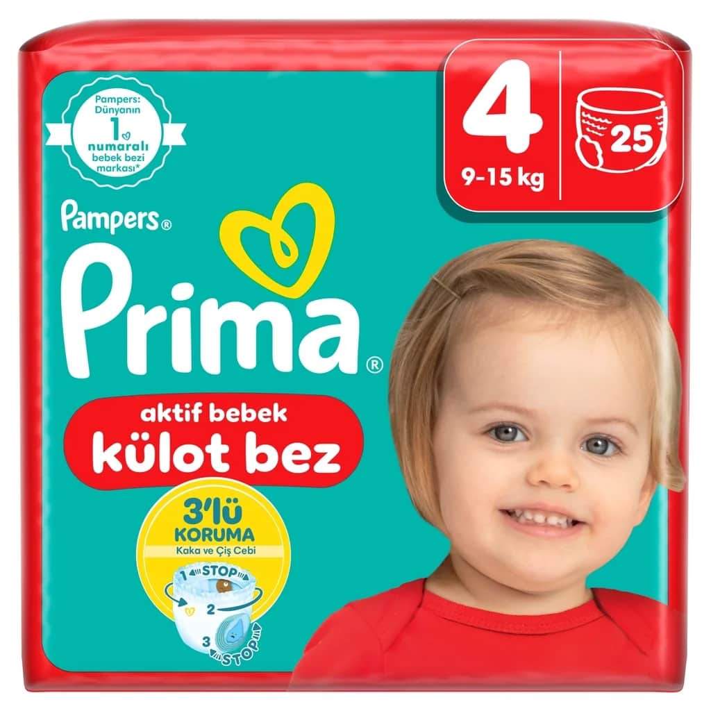Prima حفاضات بامبرز بريما للأطفال مقاس 4، 25 قطعة