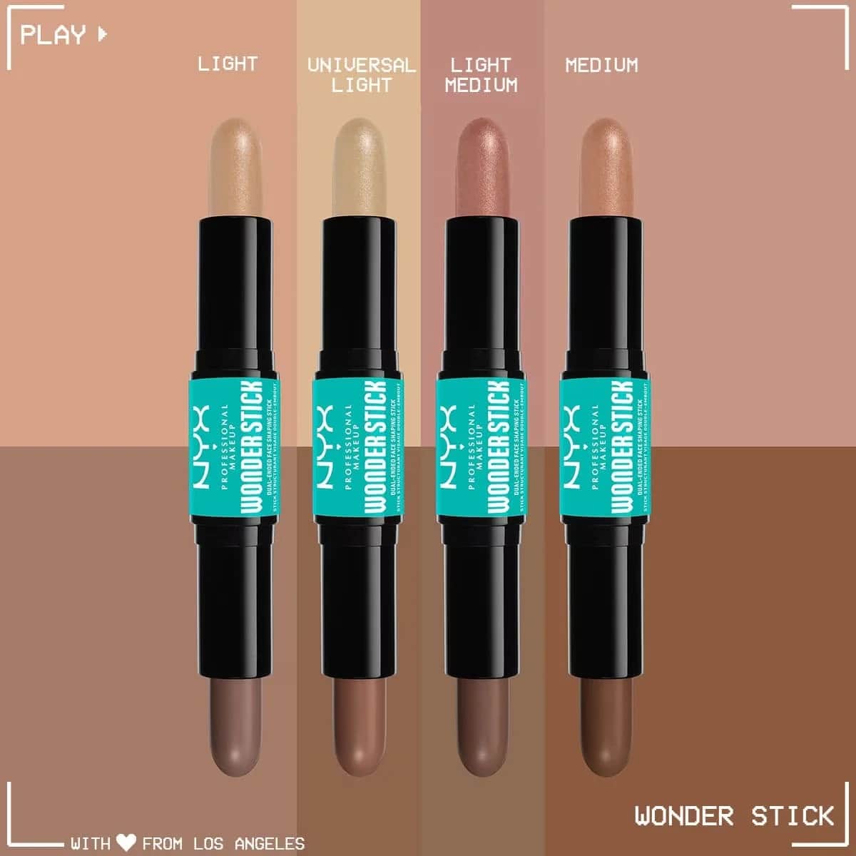 NYX عصا مكياج احترافية من نيكس، كريم كونتور وهايلايتر مزدوج الأطراف، لون فاتح