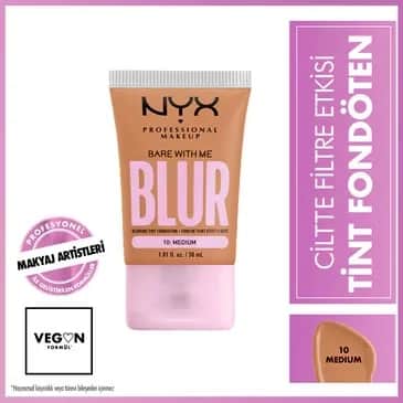 NYX كريم أساس بلور تينت سكين فيلتر إيفكت من نيكس بروفيشنال ميك أب، رقم 10 متوسط