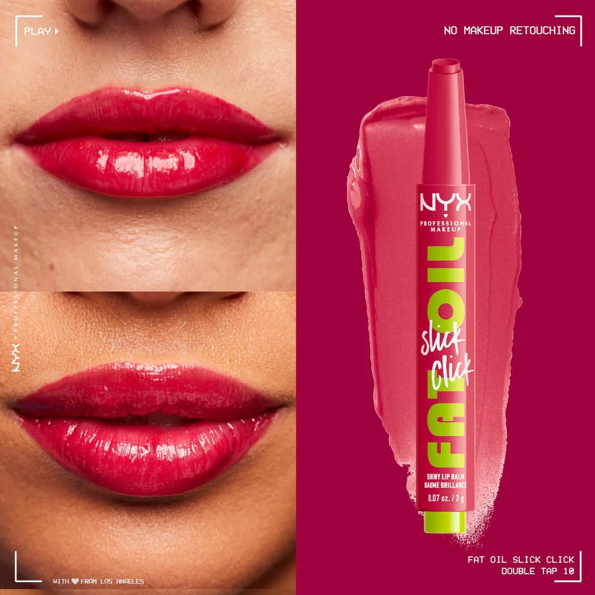 NYX مرطب شفاه فات أويل سليك كليك شاين من نييكس بروفيشنال ميك أب، 10 بضغطة مزدوجة