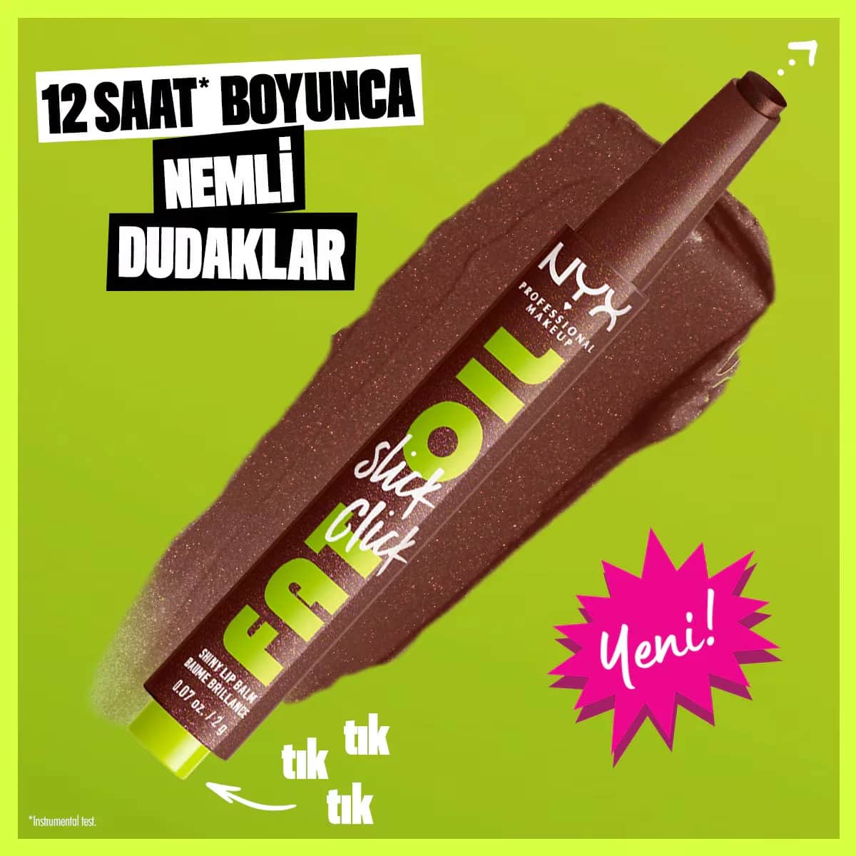 NYX مرطب الشفاه نيكس بروفيشنال ميك أب فات أويل سليك كليك شاين ١٢ موضوعًا رائجًا