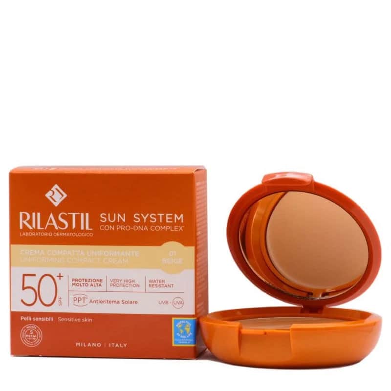 كريم مضغوط موحد SPF50+ من ريلاستيل 10 جرام 01 بيج Rilastil