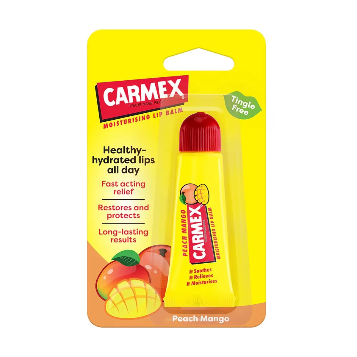 Carmex مرطب شفاه كارمكس ستيك بنكهة الخوخ والمانجو بعامل حماية من الشمس 15، 10 جم