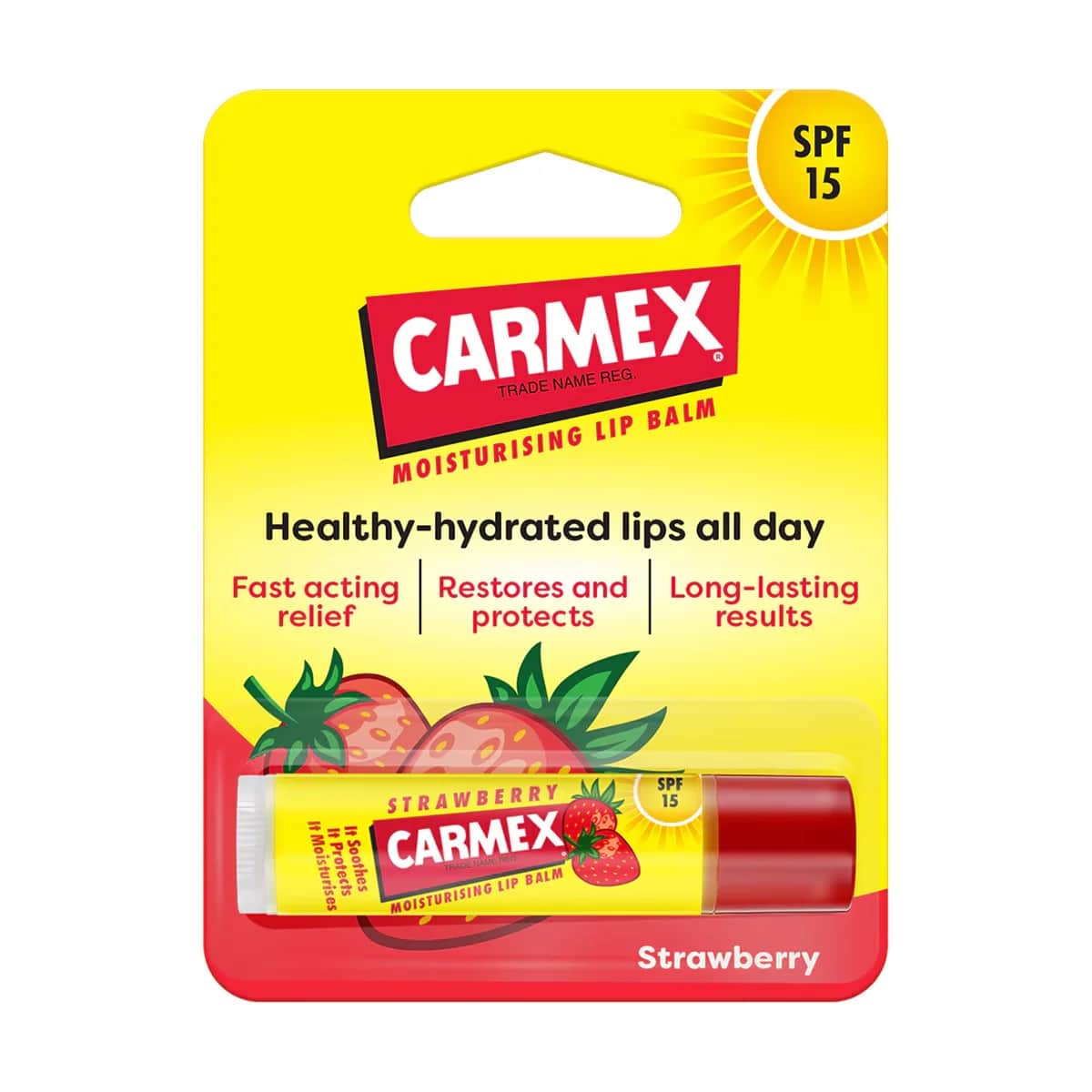 Carmex مرطب شفاه كارمكس ستيك بنكهة الفراولة بعامل حماية من الشمس 15، 4.25 جم