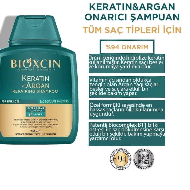 شامبو بيوكسين لإصلاح الكيراتين والأركان 2 × 300 مل Bioxcin