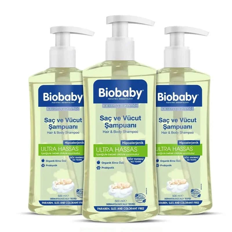شامبو بيوبابي للأطفال (للشعر والجسم) 3 × 2 Biobaby