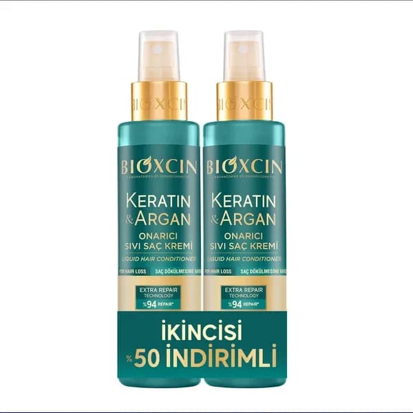 Bioxcin مجموعة بلسم الشعر السائل بيوكسين بالكيراتين والأرغان 150 مل × 2