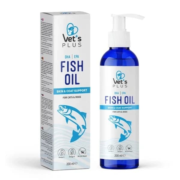 Vet's Plus زيت السمك فيتس بلس للقطط والكلاب 200 مل