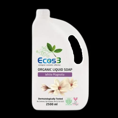 Ecos3 صابون سائل عضوي إيكوس3 برائحة الماغنوليا البيضاء 2500 مل