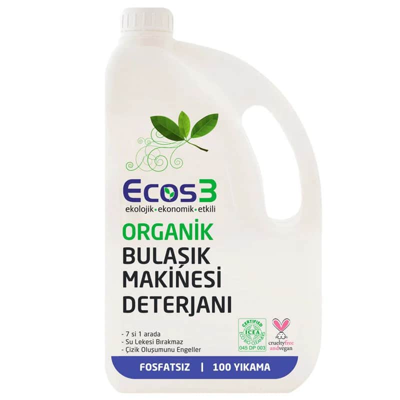 Ecos3 منظف غسالة الأطباق إيكوس3 الصديق للبيئة 2500 مل تنظيف قوي