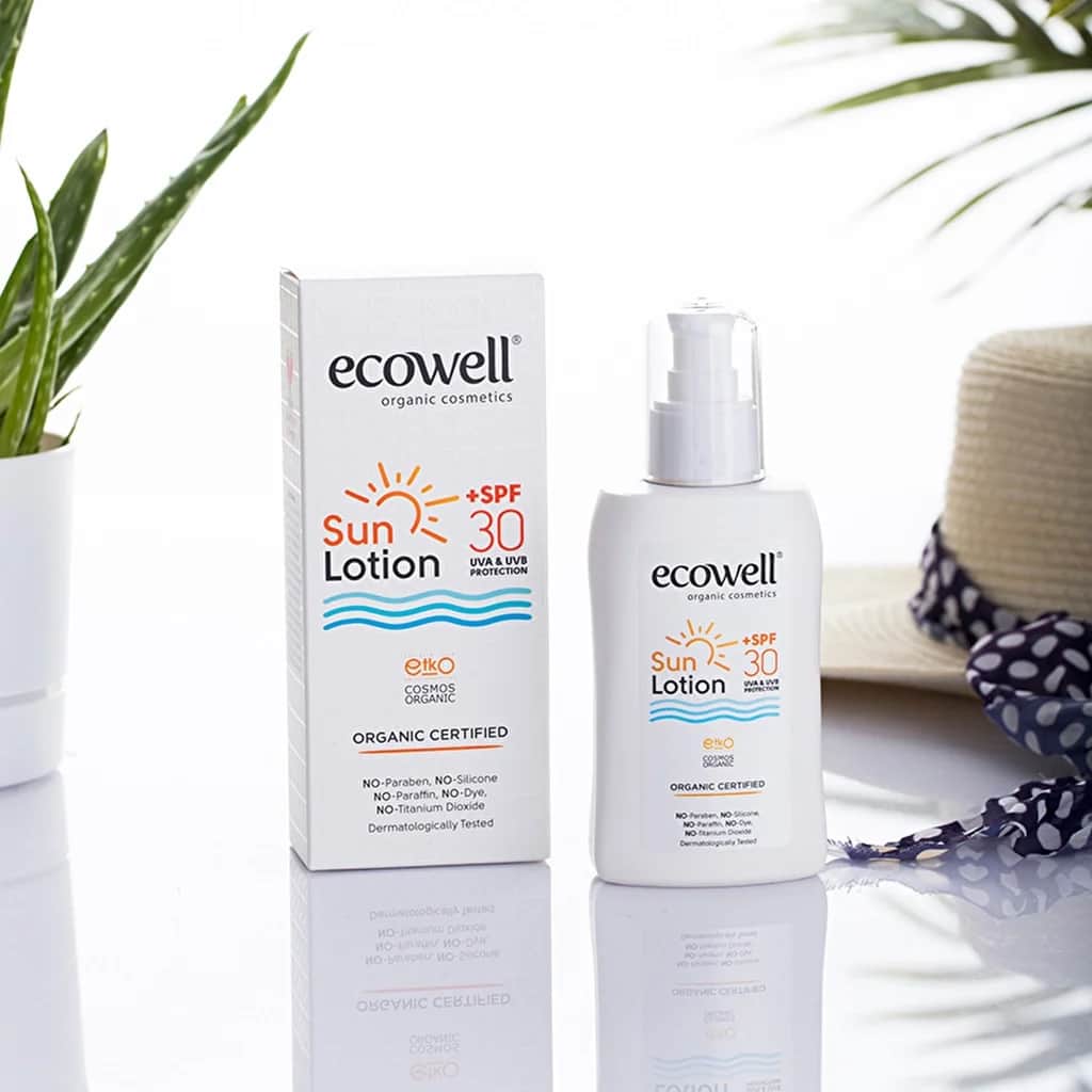Ecowell لوشن حماية من الشمس عضوي من إيكوويل بعامل حماية من الشمس 30، 150 مل