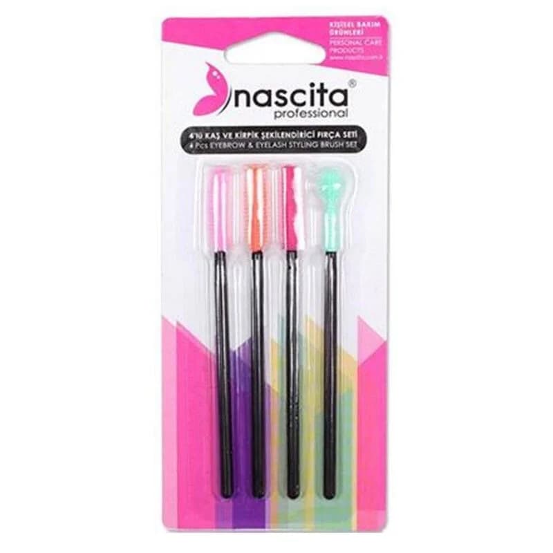 Nascita مجموعة فرش الحواجب والرموش من ناسيتا، 4 قطع