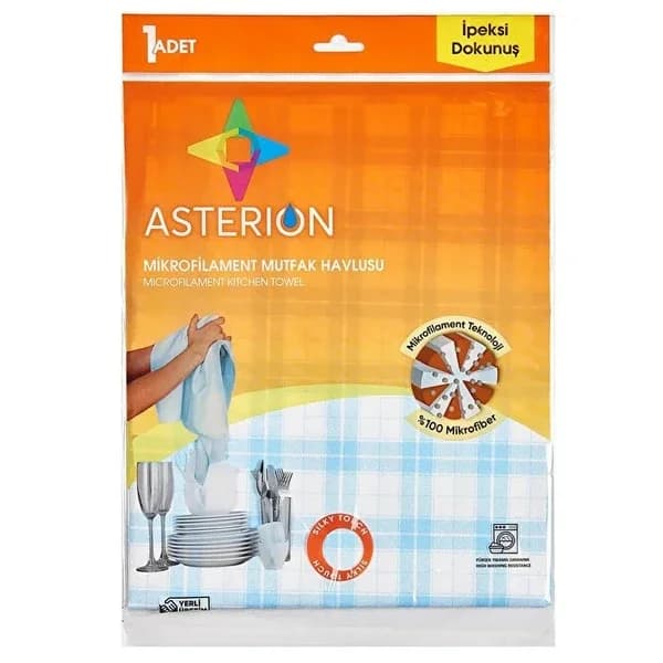 Asterion منشفة مطبخ أستيريون ميكروفيلامينت خالية من الوبر وسريعة الجفاف