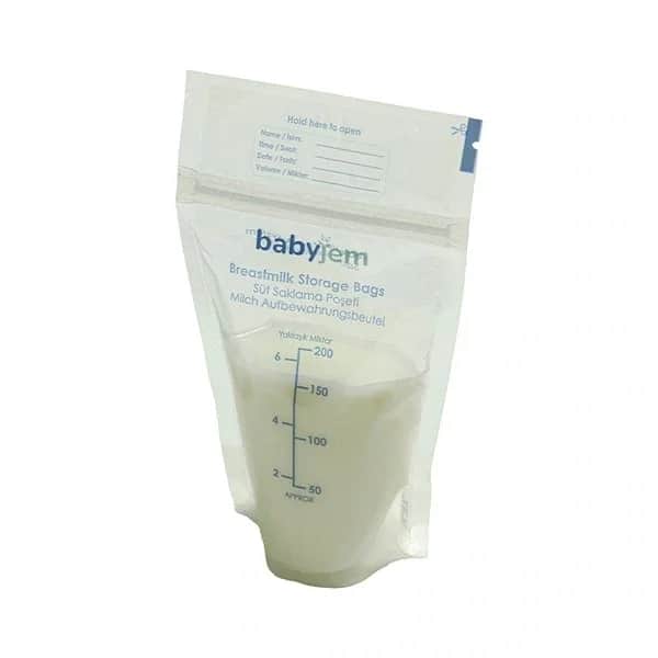 أكياس تخزين حليب الأم مضادة للتسرب، خالية من BPA، 25 قطعة من بيبي جيم Babyjem
