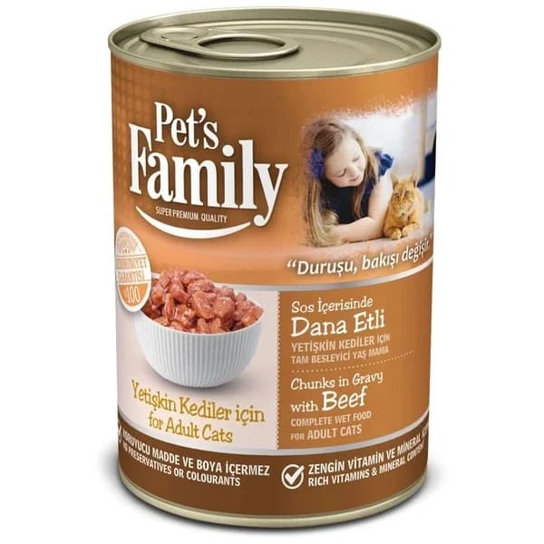 Pet's Family طعام معلب للقطط من بيتس فاميلي بيف 400 غرام