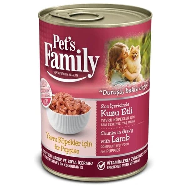 Pet's Family طعام معلب للجراء من بيتز فاميلي لحم الضأن 400 غرام