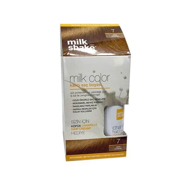 Milk Shake Milk Color Permanent Hair Dye 7 - Medium Blonde - Foam Gift