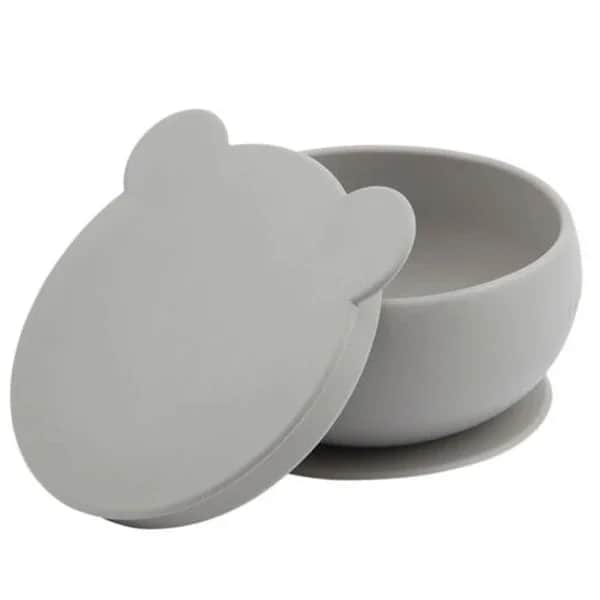 Oioi Silicone Bowl With Lid 6 months+ Gray
