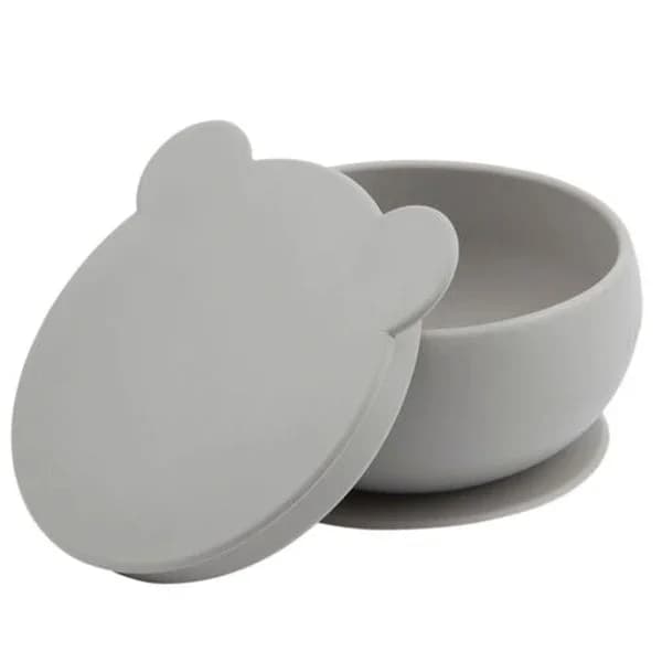 Oioi Silicone Bowl With Lid 6 months+ Gray