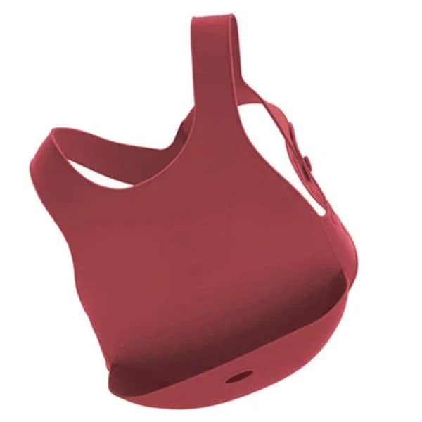 مريلة سيليكون للأطفال من أوي أوي 6 أشهر فما فوق باللون الأحمر القرمزي OiOi