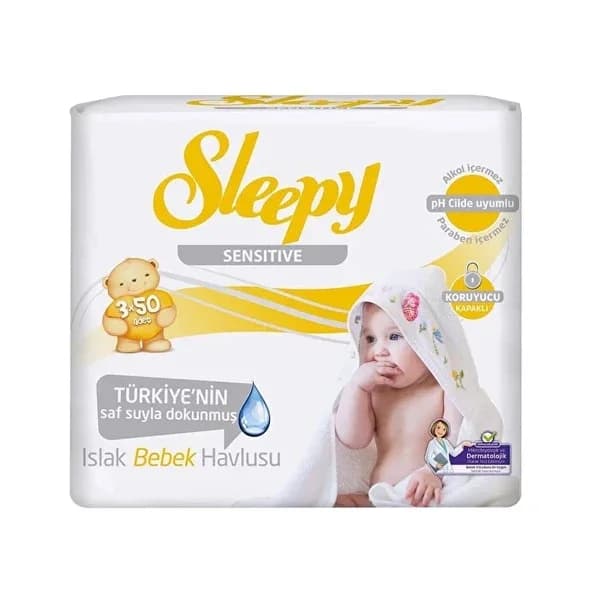 Sleepy منشفة مبللة ناعمة للبشرة الحساسة، 3 × 50 قطعة