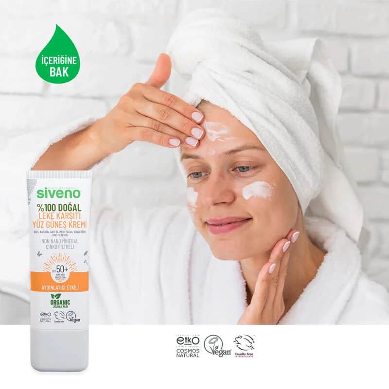 كريم واقي شمس للوجه 100% طبيعي مضاد للبقع SPF 50 30 مل من سيفينو Siveno